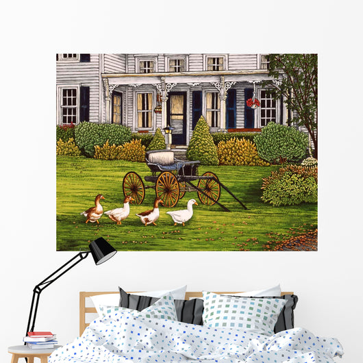 Gaggle Geese Porch Wall Decal