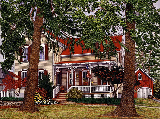House Red Roof Wall Decal