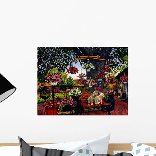 Poodles Bench Wall Decal