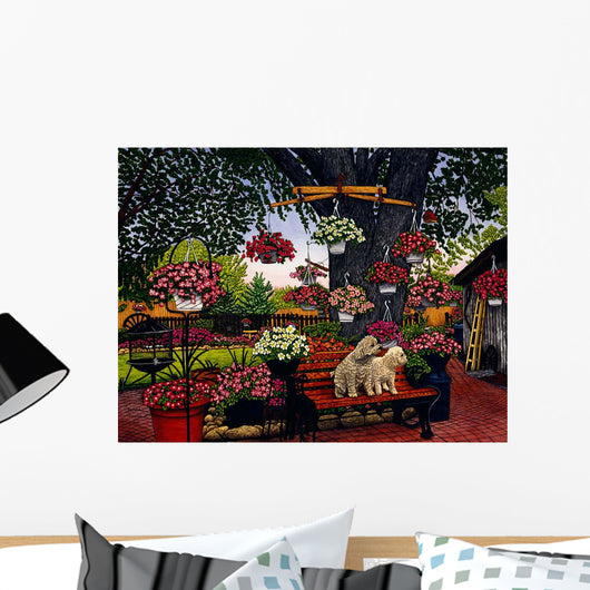 Poodles Bench Wall Decal