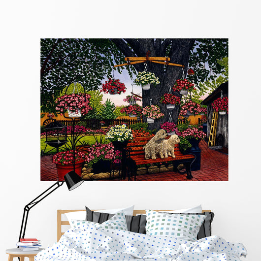 Poodles Bench Wall Decal