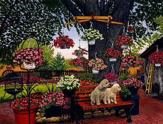 Poodles Bench Wall Decal
