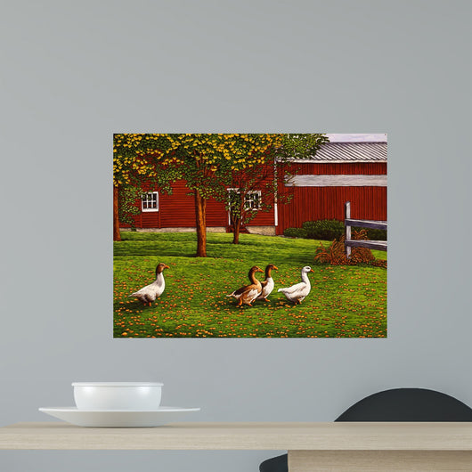 Gaggle Geese Barn Wall Decal