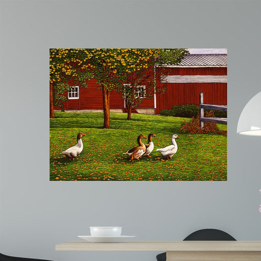 Gaggle Geese Barn Wall Decal