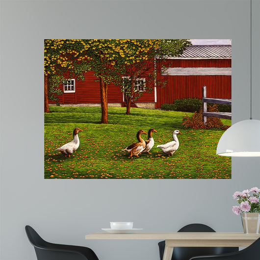 Gaggle Geese Barn Wall Decal