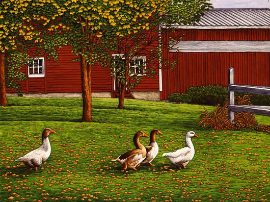 Gaggle Geese Barn Wall Decal