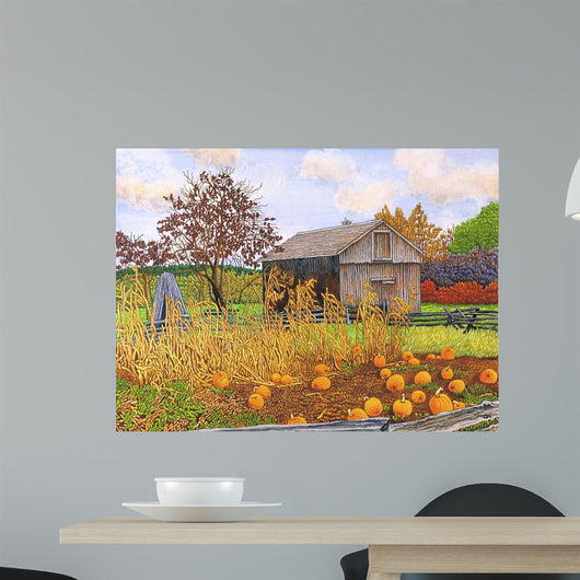 Pumpkins and Cornstalks Wall Decal