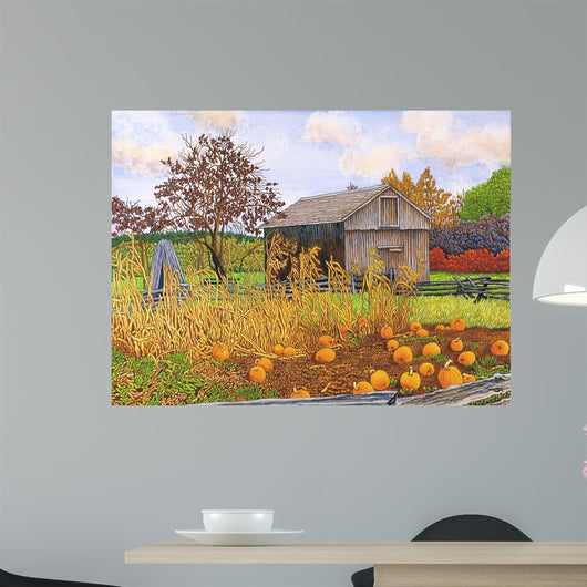 Pumpkins and Cornstalks Wall Decal