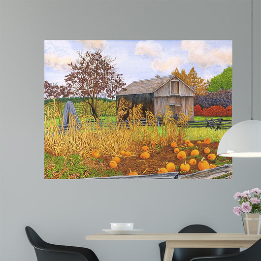 Pumpkins and Cornstalks Wall Decal