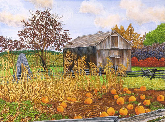 Pumpkins and Cornstalks Wall Decal