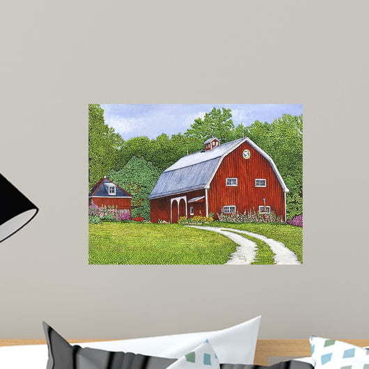 Hollyhock Farm Wall Decal
