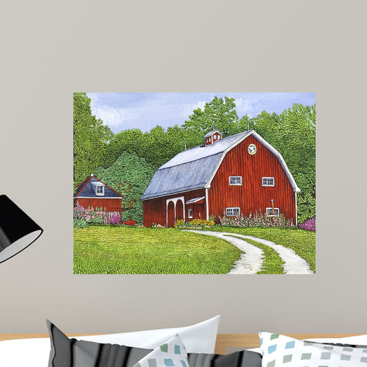 Hollyhock Farm Wall Decal