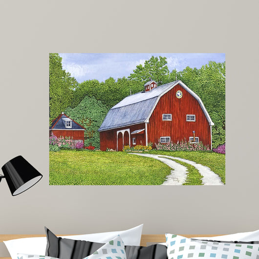 Hollyhock Farm Wall Decal