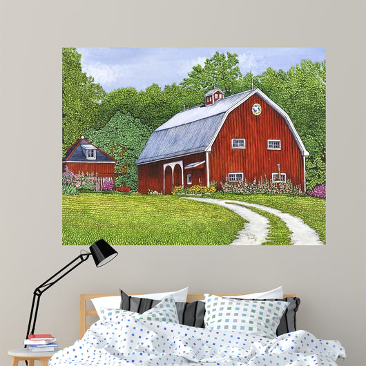 Hollyhock Farm Wall Decal