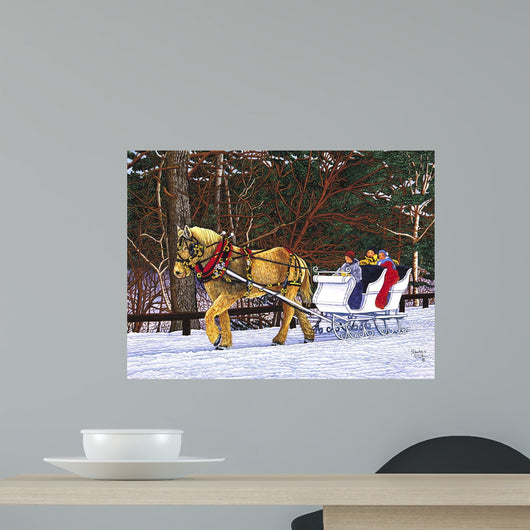 White Sleigh Wall Decal