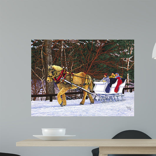 White Sleigh Wall Decal