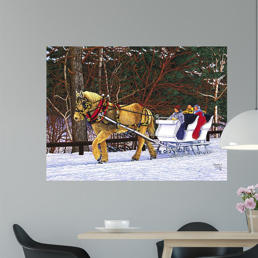 White Sleigh Wall Decal