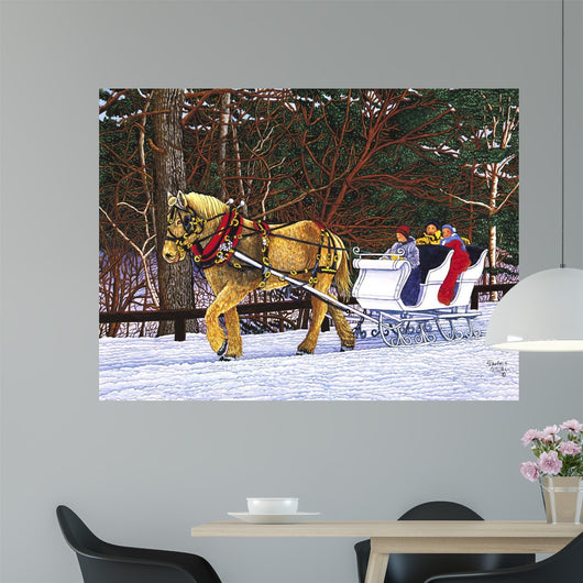White Sleigh Wall Decal