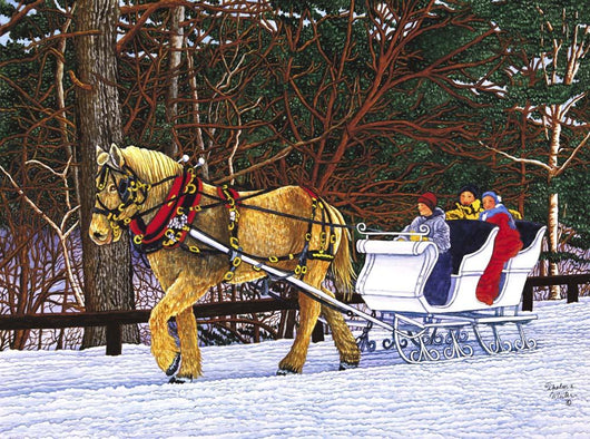 White Sleigh Wall Decal