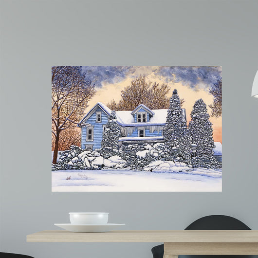 Blue House Wall Decal