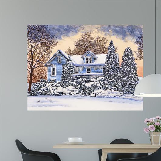 Blue House Wall Decal