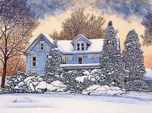 Blue House Wall Decal