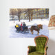 Horse-drawn Bobsled Wall Decal