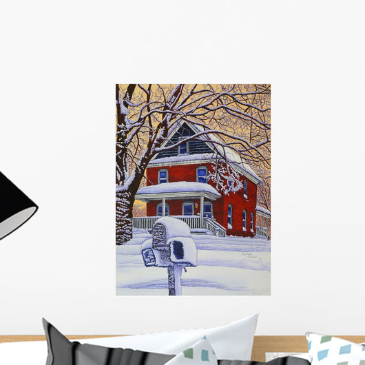 Snow Mailbox Wall Decal
