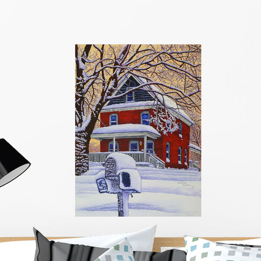 Snow Mailbox Wall Decal