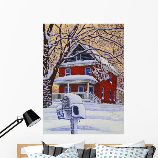 Snow Mailbox Wall Decal