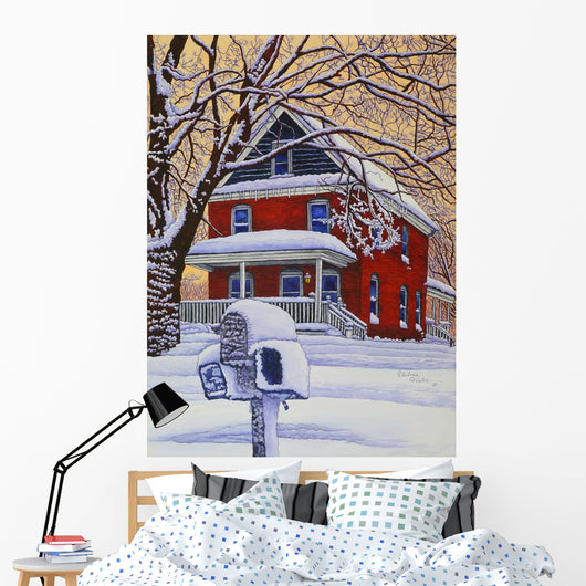 Snow Mailbox Wall Decal