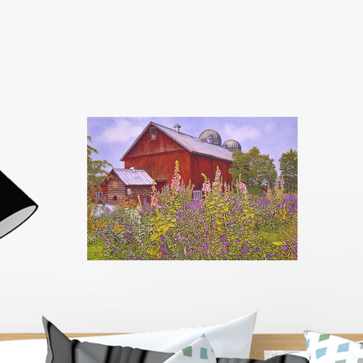 Hollyhock Garden Wall Decal