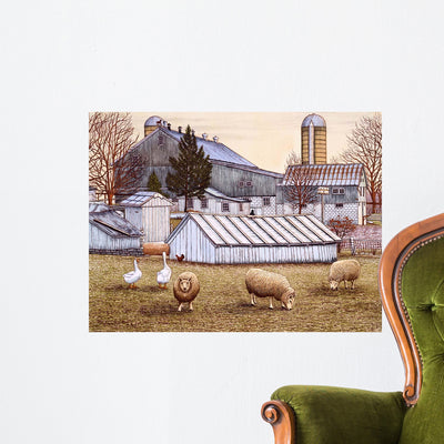 Barnyard Wall Decal shown on a wall