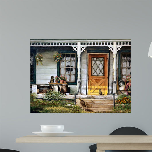 Cat Porch Wall Decal