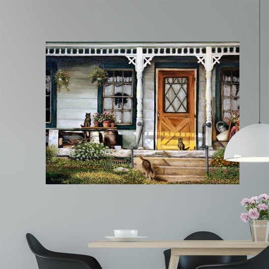 Cat Porch Wall Decal