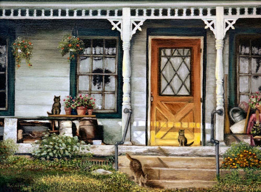 Cat Porch Wall Decal