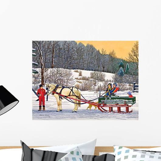 Children Sled Western Ny Wall Decal