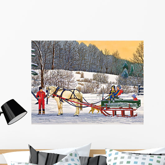Children Sled Western Ny Wall Decal