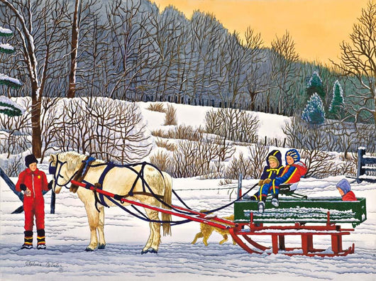Children Sled Western Ny Wall Decal