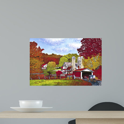 Covered Bridge and Buggy Wall Decal