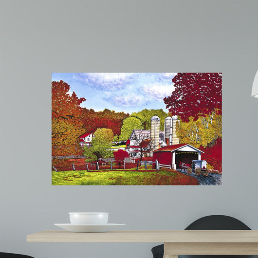 Covered Bridge and Buggy Wall Decal