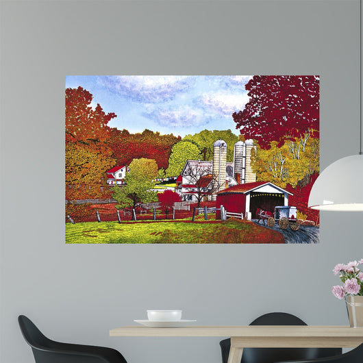 Covered Bridge and Buggy Wall Decal