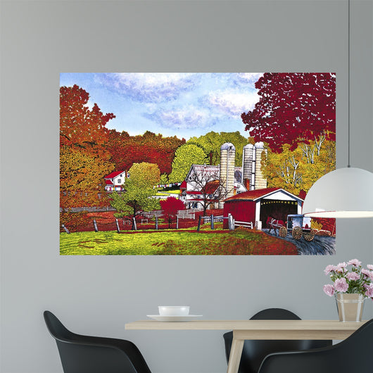 Covered Bridge and Buggy Wall Decal