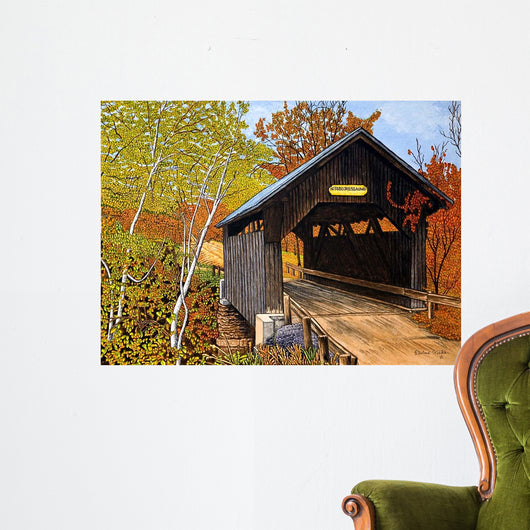Covered Bridge Waterbury Vt Wall Decal