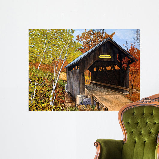Covered Bridge Waterbury Vt Wall Decal