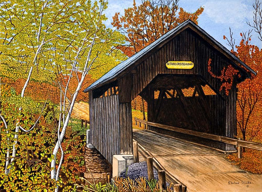 Covered Bridge Waterbury Vt Wall Decal