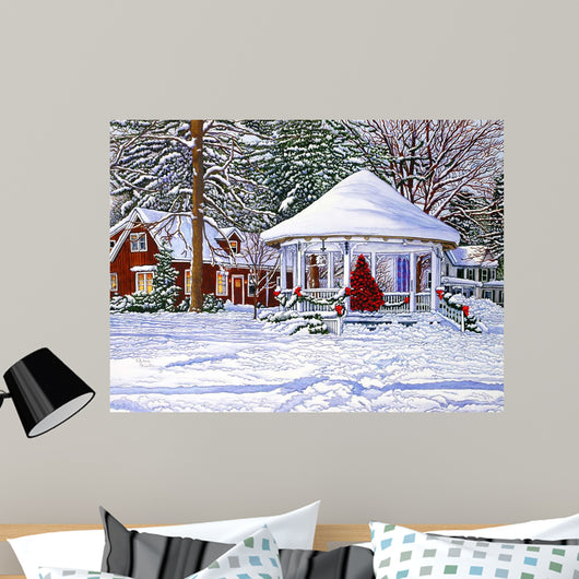 Gazebo Ellicottville Winter Wall Decal