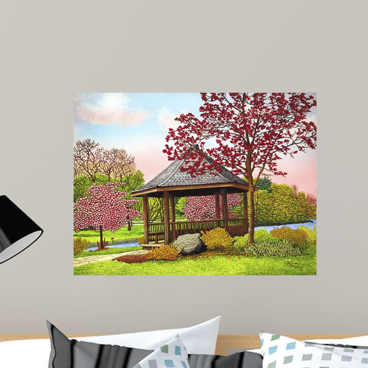 Green Lake Gazebo Orchard Wall Decal