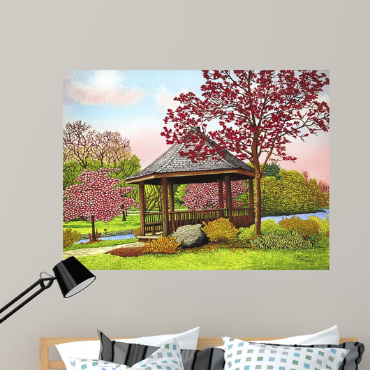 Green Lake Gazebo Orchard Wall Decal