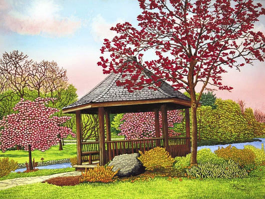 Green Lake Gazebo Orchard Wall Decal